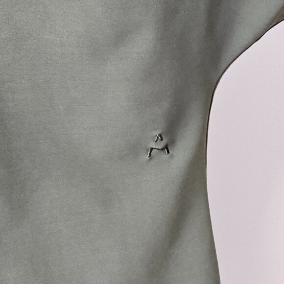 Aday Womens Something Borrowed Shirt, Green, Relaxed, Long, Stretch, Slit, XL - Picture 5 of 9